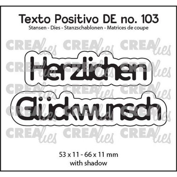 CreaLies Texto Positivo No. 103 DE Herzlichen Glückwunsch