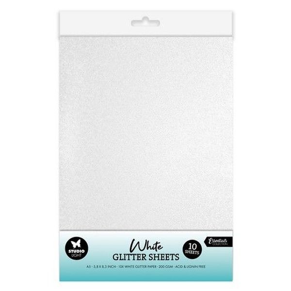 Studio Light Essentials Glitter Sheets A5 White